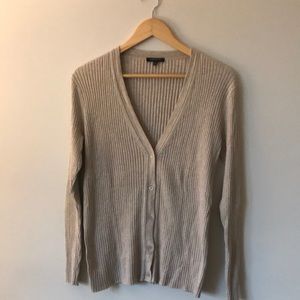 Lafayette v neck cardigan perfect neutral beige medium cotton